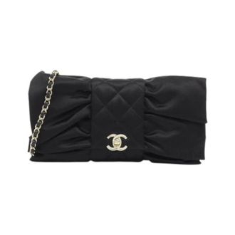 Chanel Pre-owned Satin Shoulder Bag - Dames - Pre-owned - Zwart - Maat: ONE Size Satijn