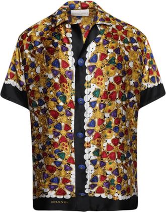 J. Logan Home Sidney silk short-sleeved shirt - men - Silk - M - Yellow