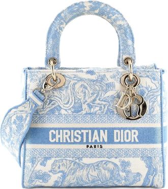 Dior Toile de Jouy Lady D-Lite Bag Embroidered Canvas tote bag - Blauw