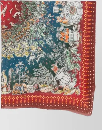 Faliero Sarti cashmere graphic print square scarf