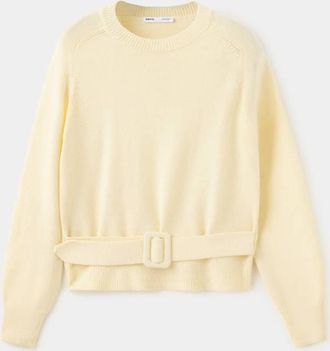 Mango Pullover maglia cintura fibbia giallo pastello - Donna - XS - MANGO