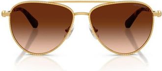Swarovski 59mm Gradient Pilot Sunglasses in Gold/gradient Brown at Nordstrom