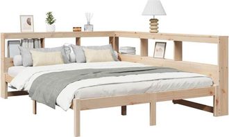 vidaXL Cama con estantería sin colchón madera maciza de pino 150x200cm vidaXL