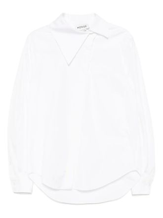 Monse asymmetrical collar shirt - women - Cotton/Polyurethane - 2 - Neutrals