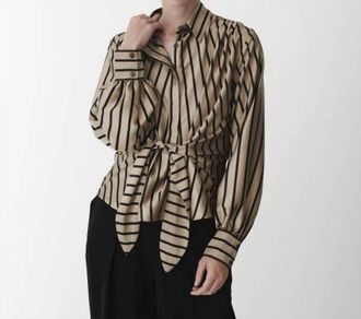 Karmamia Lee Shirt In Tan Stripe