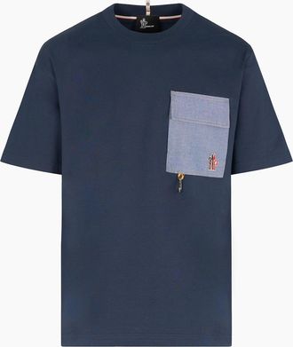 Moncler Mens Dynamic Pocket T-Shirt Navy - Size: 42