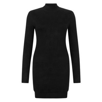 Philipp Plein Kleedjes, Dames, Zwart, L, Knit Day Dress Monogram