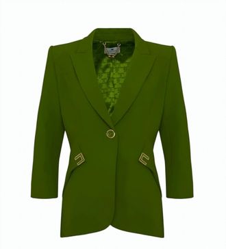 Elisabetta Franchi Stretch Crepe Logo Detail Jacket