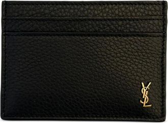 Saint Laurent Pasjeshouder met logoplakkaat - Zwart