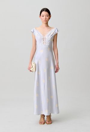 Claudie Pierlot Robe satin fleurs