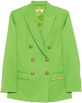 Elisabetta Franchi Cool Wool Jacket With Jewel Plaque Clothing