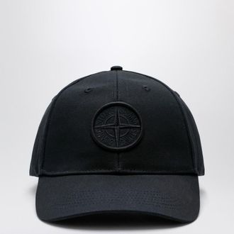 Stone Island Black baseball cap with logo