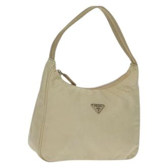 Prada Pre-owned Vintage Handtas - Dames - Vintage Schoudertas - Beige - ONE Size - Nylon - Vintage