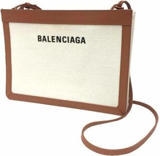 Balenciaga Pre-owned Cross Body Bags, female, White, Size: ONE SIZE Pre-owned Canvas Cross Body Bag