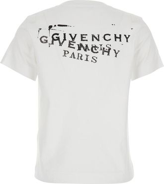 Givenchy Womens T-Shirt With Logo, White Cotton T-Shirts & Jerseys