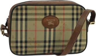 Burberry Pre-owned Cross Body Bags, female, Beige, Size: ONE SIZE Pre-owned Canvas Shoulder Bag