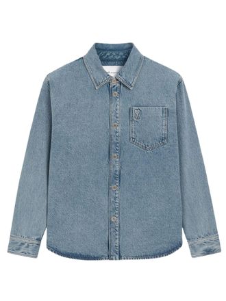 Ami Light Blue 5-Pocket Cotton Denim Shirt