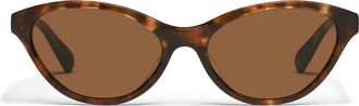 Quay Talk Nice 55mm Cat Eye Sunglasses in Amber Tort/Brown at Nordstrom