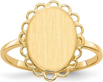 Diamond2Deal 14k Yellow Gold Open Back Signet Ring