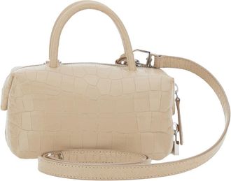 Max Mara Womens Handbag Holdall Beige Crocodile-Embossed Leather Lambskin Handbags Hand Bags