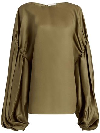 Khaite Blusa Quico con pieghe - Marrone