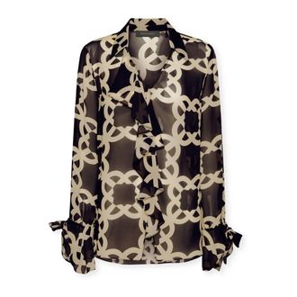 Elena Miro Dames, Blouses & Shirts, Zwart, Maat: 2XL Denim