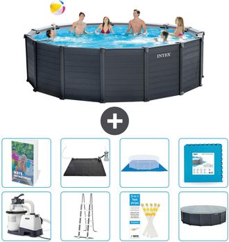 Intex Piscina Graphite Panel Redonda - 478x124 Cm - 9-piezas S621