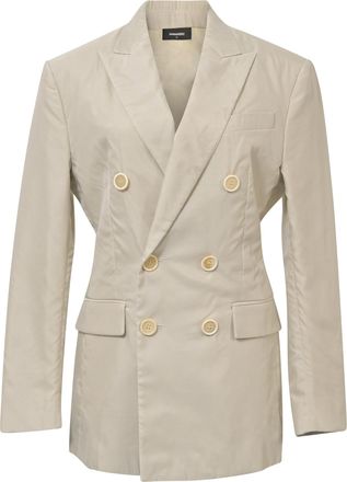 Dsquared2 Double-Breasted Tailored Blazer in White Polyester