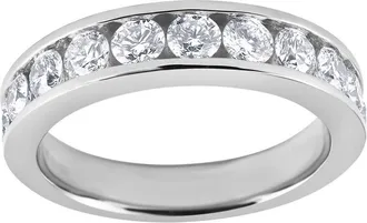 Grown Brilliance 1.25 Carat 14K White Gold Round Cut Lab Grown Diamond Channel Set Eternity Wedding Band for Women- Color/Clarity-G+VS