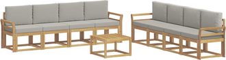 vidaXL Conjunto De Sof&aacute;s De Exterior 9 Uds. Blanco Y Gris Claro Vidaxl