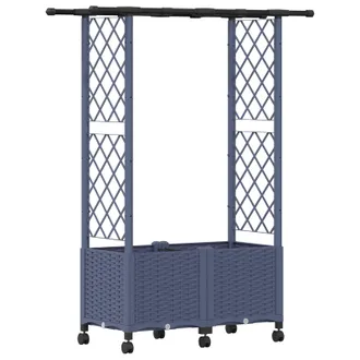 vidaXL Vidaxl Letto Rialzato Con Griglia E Tetto Grigio 124,5 X 40 X 142