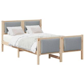 vidaXL Estructura De Cama Con Cabecera Gris Claro 120 X 190 Cm Tela Vidaxl