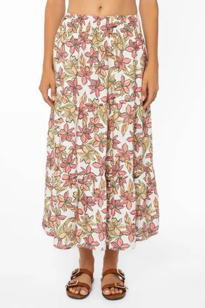 Velvet Heart Roseanne Floral Skirt In Hawaiian