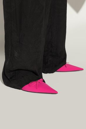 Balenciaga Heeled Slippers Knife Bow, Womens, Pink