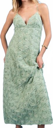 endless rose Lace Spaghetti Strap Maxi Dress In Sage