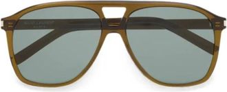 Saint Laurent Accessoires, Dames, Groen, ONE Size, Nylon, SL 596 Dune Zonnebril