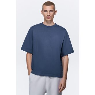 H&M Oversized Fit Cotton T-shirt in Blue at Nordstrom, Size Xx-Large