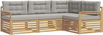 vidaXL Conjunto De Sof&aacute;s De Exterior 5 Uds. Blanco Y Gris Claro Vidaxl