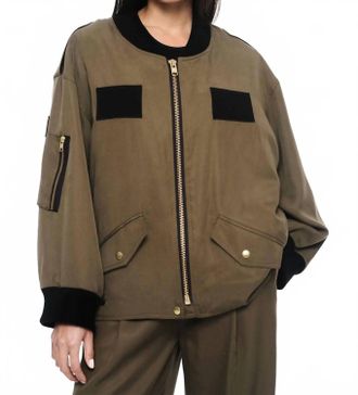 Smythe Oversized Bomber Jacket In Canteen
