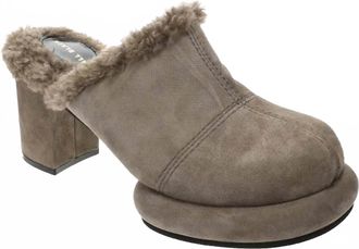 All Black Womens Mod Winter Mules In Taupe