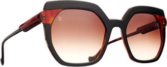 Caroline Abram Black Niva Acetate Square Sunglasses