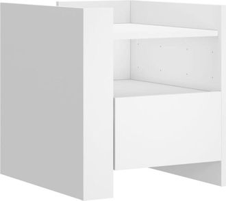 vidaXL Bedside Cabinet White 45x50x50 cm Engineered Wood Vidaxl