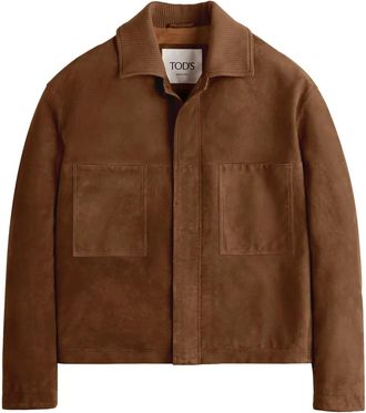 Tod's suede jacket - men - Polyamide/Cotton/Goat Skin/Elastane/Cotton/Cupro - L - Brown