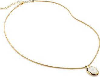 Monica Vinader Odyssey Stone Pendant Necklace in Yellow Gold at Nordstrom