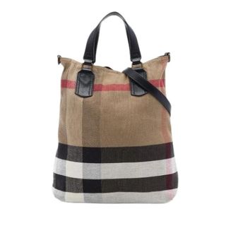 Burberry Pre-owned Mega Check Satchel - Dames - Vintage Handtas - Bruin - ONE Size - Leer - Vintage