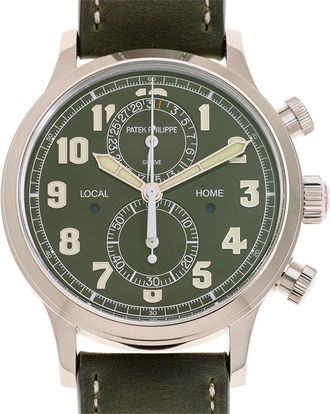 Patek Philippe Complications Calatrava Pilot Travel Time Chronograph Automatic Watch 5924G-010