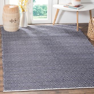 Safavieh Boston Flat Weave Area Rug, Navy Contemporary Style Easy Care