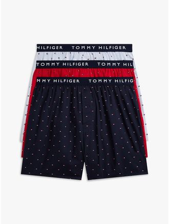Tommy Hilfiger Mens Printed Woven Boxer 3-Pack - Multi - XL