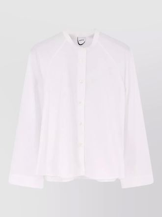 Aspesi cotton crew neck cropped shirt raglan sleeves