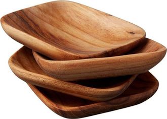 Be Home Teak Square Pinch Bowls - Set of 4 in Natural at Nordstrom